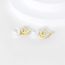 Fashion Gold Alloy Geometric Pearl And Diamond C-shaped Earrings
