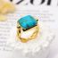 Fashion Green Square Green Loose Engagement Ring