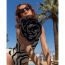 Fashion Black Flower Set Nylon Three-dimensional Flower One-piece Swimsuit With Knotted Beach Skirt