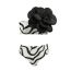 Fashion Black Flowers Polyester 3d Floral High Waist Split Swimsuit