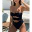 Fashion Ivory White Polyester Three-dimensional Flower Hollow One-piece Swimsuit