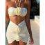 Fashion Creamy White Wrap Skirt Nylon Three-dimensional Flower Beach Skirt