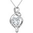 Fashion Silver Copper Inlaid Zirconium Love Necklace