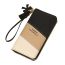 Fashion Black Pu Contrast Color Long Zipper Wallet