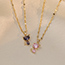 Fashion A Purple Necklace {with Pendants} Titanium Steel Diamond Cat Necklace