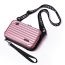 Fashion Xj001#horizontal Rose Gold Pink Pvc Horizontal Stripe Crossbody Bag