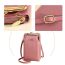 Fashion Light Pink Pu Pebbled Clip Crossbody Wallet