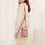 Fashion Pink Pu Clamshell Large Capacity Crossbody Bag