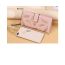 Fashion Pink Pu Leaf Buckle Long Zipper Wallet
