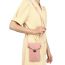 Fashion Light Pink Pu Lock Flap Crossbody Bag