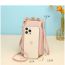 Fashion Deep Pink Pu Multi-card Clip Crossbody Bag