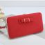 Fashion Wine Red Pu Multi-card Slot Lunch Box Coin Purse