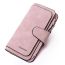 Fashion Short Pink Pu Frosted Buckle Coin Purse