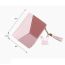 Fashion Pink Pu Spliced Zipper Wallet