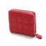 Fashion Red Pu Plaid Square Zipper Wallet
