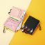 Fashion Pink Pu Embroidered Zipper Wallet