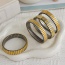 Fashion Golden 3 Titanium Steel Colorblock Geometric Stretch Bracelet