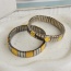 Fashion Golden 1 Titanium Steel Color Block Flower Stretch Bracelet