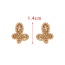 Fashion Gold Alloy Diamond Pearl Butterfly Stud Earrings