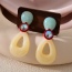 Fashion Color Resin Diamond Geometric Earrings