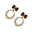 Fashion Gold Alloy Diamond Bow Earrings