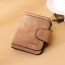 Fashion Long Brown Pu Buckle Frosted Coin Purse