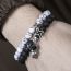 Fashion 2# Alloy White Pine Volcanic Beaded Cross Bracelet