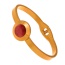 Fashion Red Titanium Steel Cat's Eye Round Pendant Necklace Earrings Ring Bracelet 5-piece Set