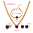 Fashion Navy Blue Titanium Steel Inlaid With Zirconium Love Pendant Thick Chain Necklace Earrings Ring Bracelet 5-piece Set