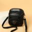 Fashion Black Pu Zipper Large Capacity Crossbody Bag
