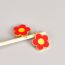 Fashion Gold - One Pendant Titanium Steel Gold-plated Flower Dripping Red Pendant