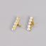 Fashion Gold Titanium Steel Pearl Geometric Stud Earrings