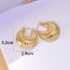 Fashion Gold Titanium Steel Gold-plated Threaded Earrings