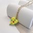 Fashion Yellow Stainless Steel Love Glass Necklace