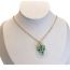 Fashion Green Stainless Steel Love Glass Necklace