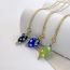 Fashion Green Stainless Steel Glass Geometric Necklace
