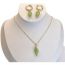 Fashion Green Stainless Steel Glass Geometric Necklace