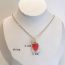 Fashion Red Stainless Steel Glass Raspberry Necklace