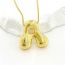 Fashion C Gold Plated Copper 26 Letter Necklace