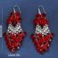 Fashion Red Resin Geometric Beaded Earrings