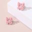 Fashion Pink Pearl Three-dimensional Bow Earrings