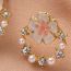 Fashion Gold Metal Diamond Pearl Flower Stud Earrings
