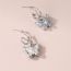 Fashion Silver Geometric Crystal Small Butterfly Earrings