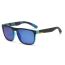 Fashion Black Basket Blue Reflective Polarized C3 Pc Square Large Frame Sunglasses