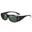 Fashion Bright Black Frame Green Film C2 Pc Large Frame Sunglasses