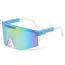 Fashion White Frame Blue And Red Splash Ink Frame Purple Red Reflective C11 Pc Integrated Large Frame Sunglasses