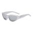 Fashion Porcelain White Frame Gray Piece C3 Pc Five-pointed Star Small Frame Sunglasses