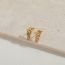 Fashion Half Moon Copper Inlaid Zirconium Geometric Stud Earrings