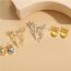 Fashion Bow Tie (gold) Copper Diamond Bow Earrings