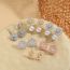 Fashion Petals (silver) Copper Inlaid Zirconium Flower Stud Earrings